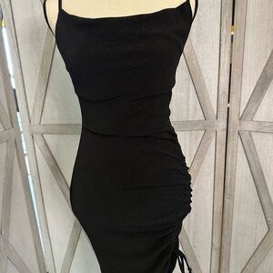 Elegant Black Ruched Dress